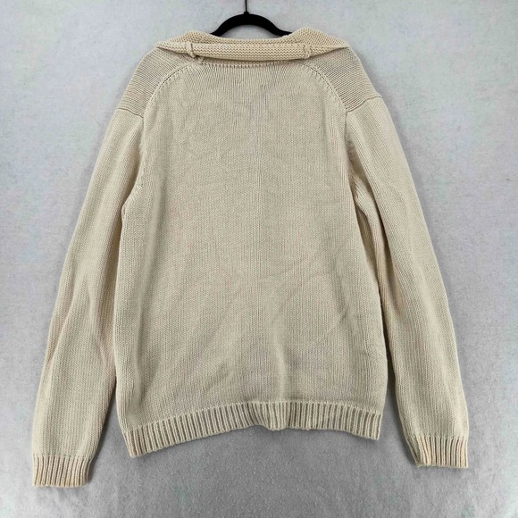 Lucky Brand Mens Ivory Cardigan Sweater Button Down Cotton Knit Size XL - Picture 9 of 9